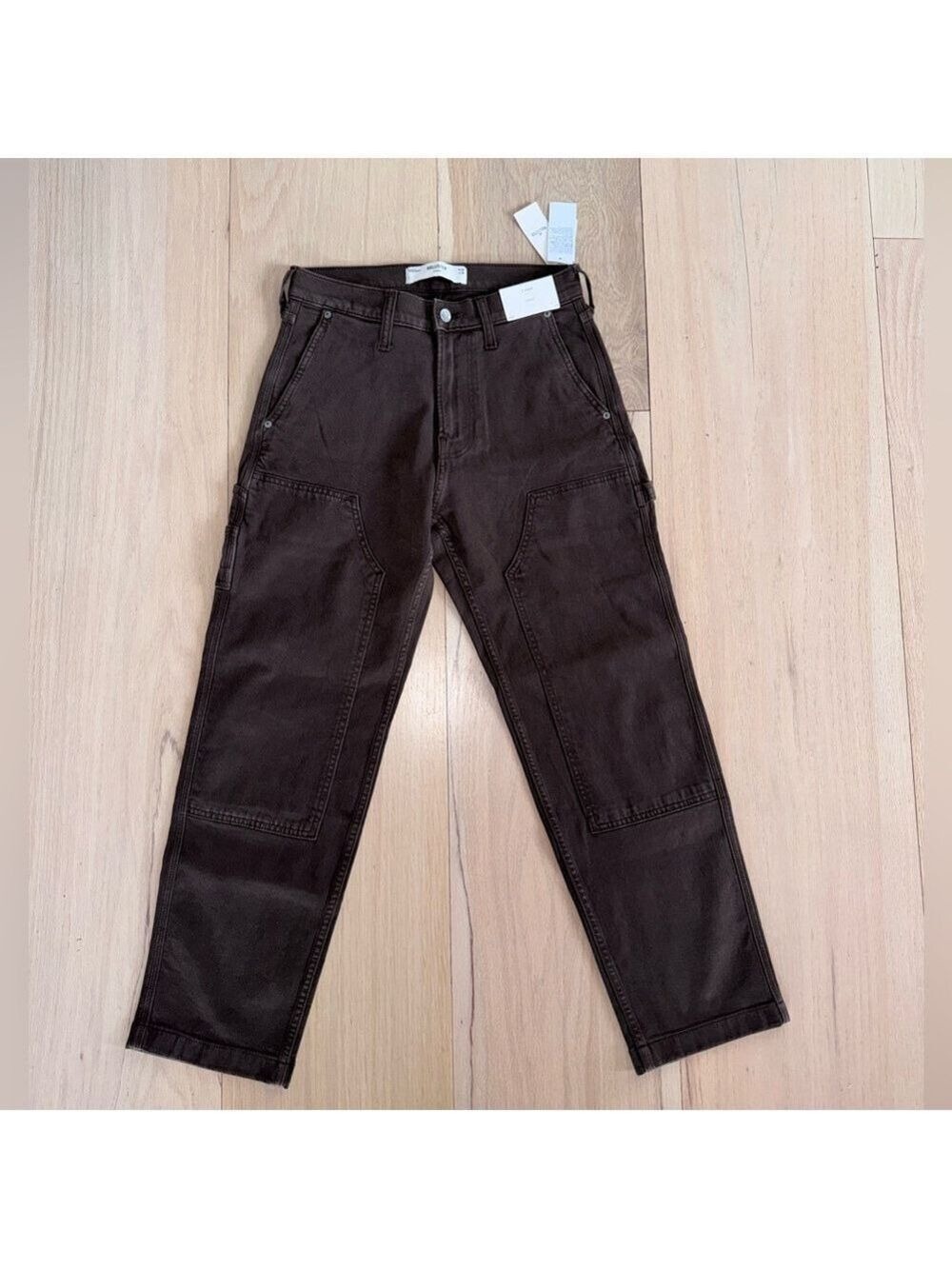 Hollister Loose Jeans Brown Carpenter Pants Style Size 28 NWT